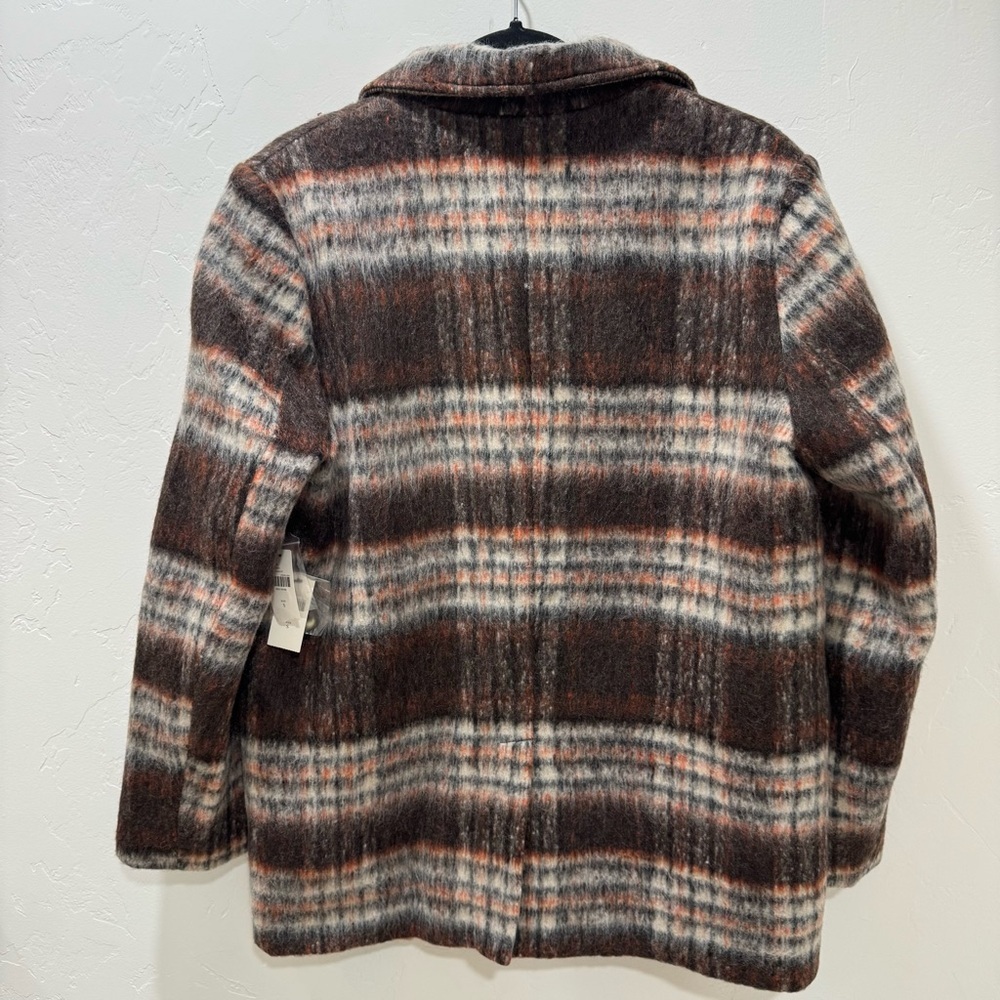 NWT Anthropologie Maeve Brushed Plaid Blazer Coat Jacket Small Fall Wool Blend - Picture 10 of 15